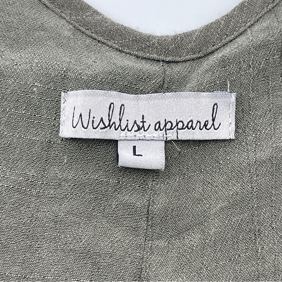 Wishlist Apparel Women’s Large Wide Leg Lined Jumpsuit Gauzy Lightweight Green - Picture 6 of 10